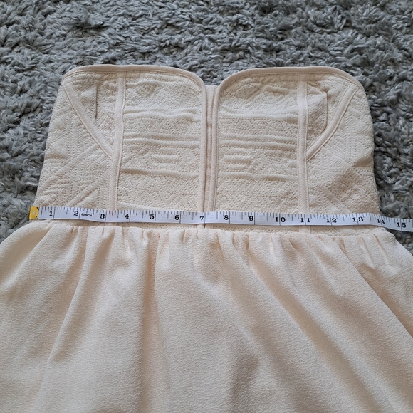 Staring at stars | pastel cute cream strapless womens dress barbiecore - Picture 10 of 14